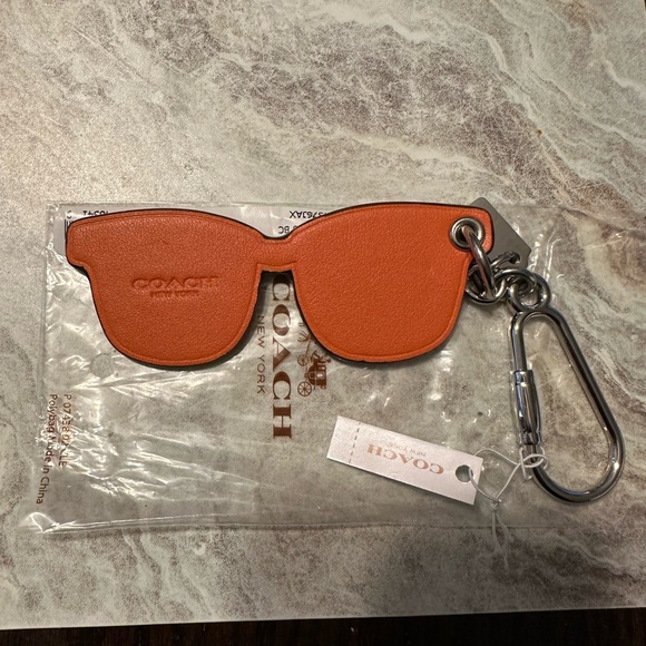 Coach Orange Leather Sunglasses Bag Charm - Picture 2 of 2